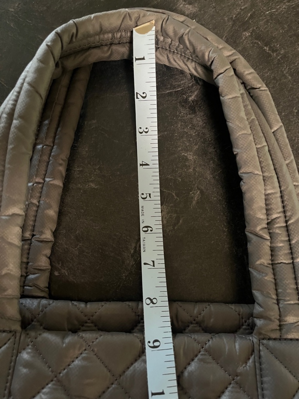 MZ Wallace Quilted Grey Tote with Gold Logo - Picture 7 of 10